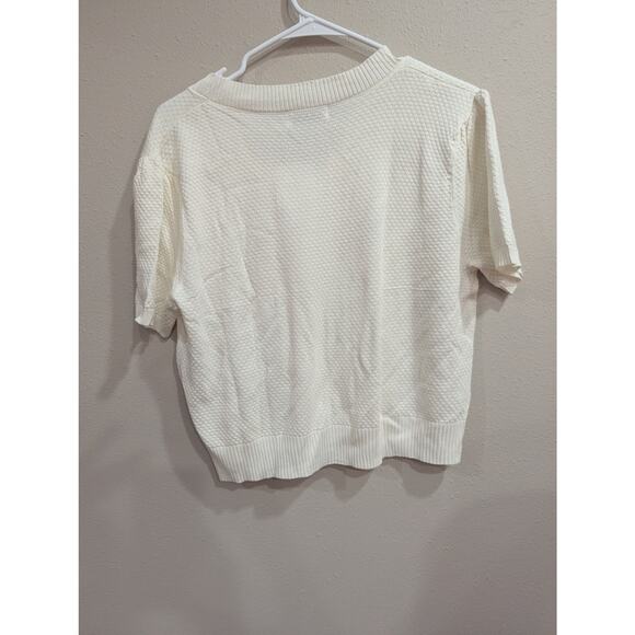 Cute cream short sleeve button cardigan by Bbonlinedress w/cherry embroidery XL - Picture 5 of 9